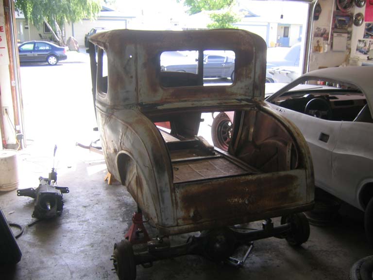 Look how whacked this side of the Model A is!!!  Holy shit I have some work to do!