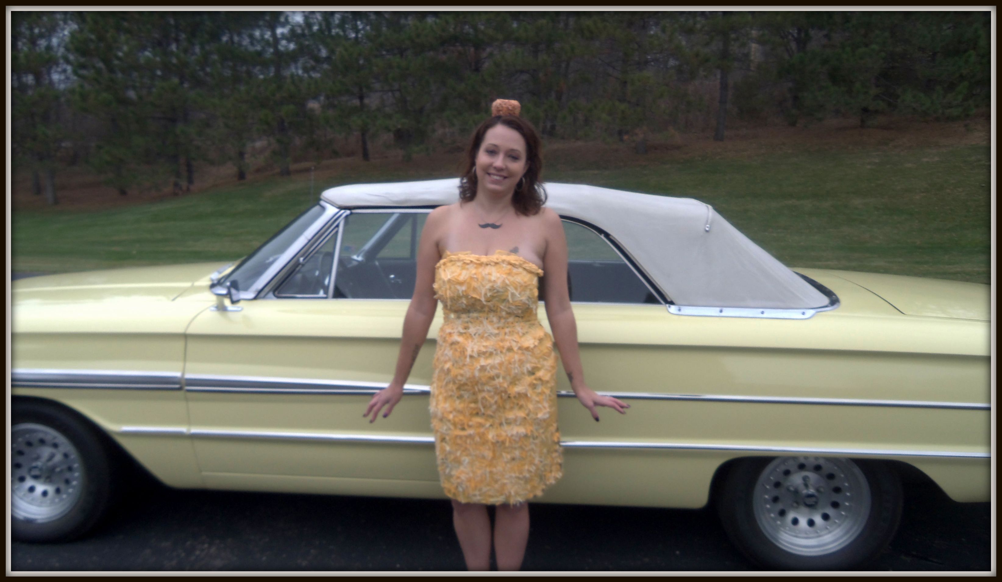 Cheese covered Girls with Classic Cars